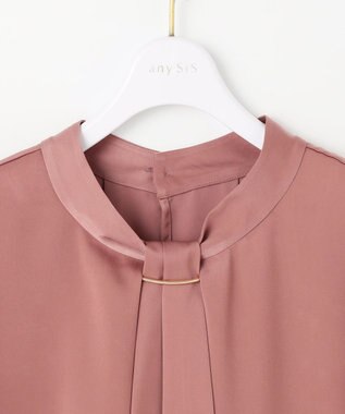 ANY SIS S 【洗える】4WAY半袖 ボウブラウス スモーキーピンク