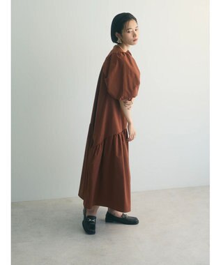 Green Parks armonia.ボリュームギャザーワンピース Brown