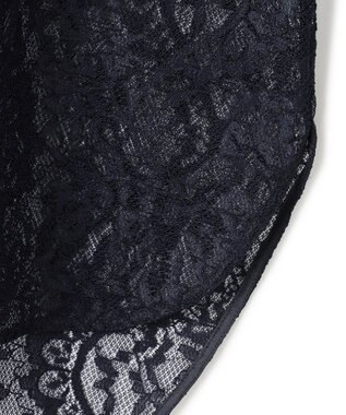 ICB 【洗える】ナイロンラッセルレース バンドカラーシャツ ネイビー系