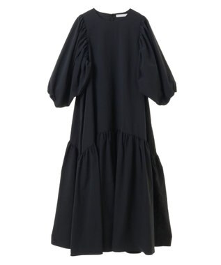 Green Parks armonia.ボリュームギャザーワンピース Black