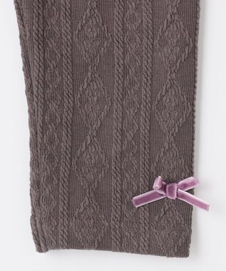 ANY KIDS ケーブル ジャガード レギンス ブラウン