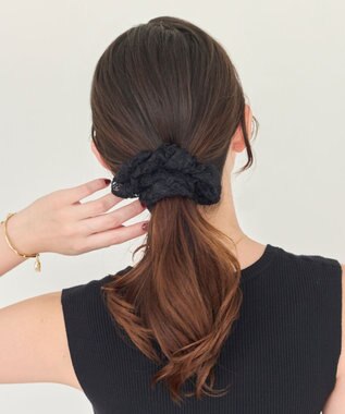 Phoebe ガーリッシュレースシュシュ　ブラック ブラック