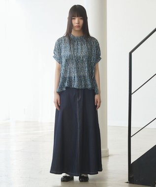 J.PRESS YORK STREET 【WOMEN】ライトダンガリー デニムスカート ネイビー系