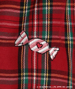 ANY KIDS 【ハローキティ×ANY KIDS】ドッキング刺繍 長袖Tシャツ レッド