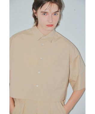 NAVE 【ReNAVE・セットアップ可/洗える/接触冷感/UVケア】コットンポリブロード クロップドシャツ ベージュ系