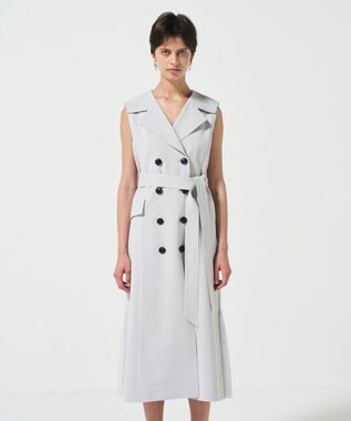 GRACE CONTINENTAL バックプリーツトレンチワンピース グレー