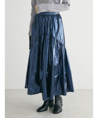 Green Parks ・ＥＬＥＮＣＡＲＥ　ＤＵＥ　メタリックティアードスカート Navy