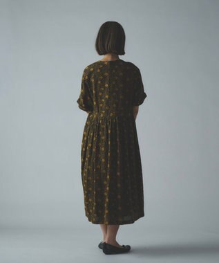 muuc 【手刺繍のような刺繍が美しい】ハイドランジア ドレス ダークネイビー