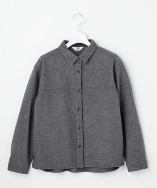 J.PRESS LADIES S メルトンジャージー シャツ トップグレー系