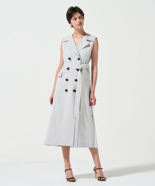 GRACE CONTINENTAL バックプリーツトレンチワンピース グレー