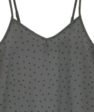 earth music&ecology アソートサテンキャミワンピース ドットグレー