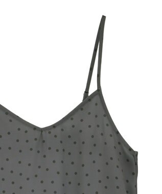 earth music&ecology アソートサテンキャミワンピース ドットグレー