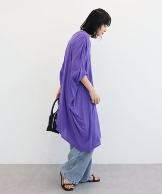 Green Parks ハシゴレースレーヨンクレープチュニック Purple
