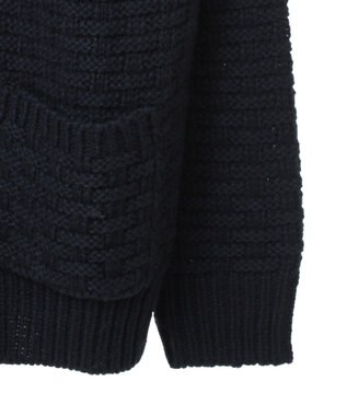 CRAFT STANDARD BOUTIQUE ざっくり柄Mixケーブルニットカーディガン Navy