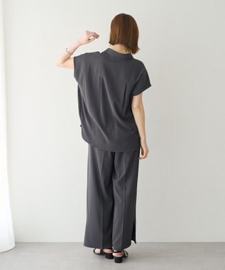YECCA VECCA 【接触冷感】COOLスキッパーブラウス Charcoal Gray