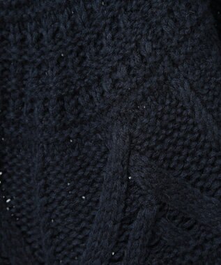 CRAFT STANDARD BOUTIQUE ざっくり柄Mixケーブルニットカーディガン Navy