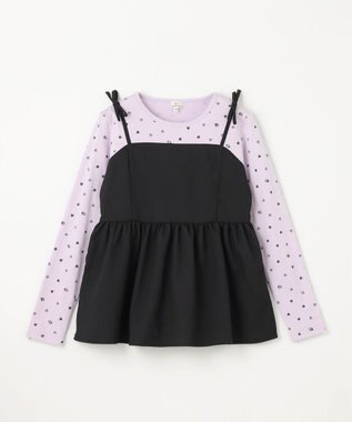 組曲 KIDS 【150-160㎝】ビスチェ＆ハートコンビ チュニック ラベンダー系