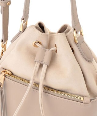 23区 スエード コンビ ドロスト バッグ ベージュ系