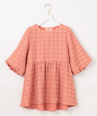 ANY SIS 【洗える】ワッフルライクフクレジャカード チュニック オレンジ