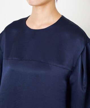 NAVE 【ReNAVE】タンブラーサテン ブラウス ネイビー系