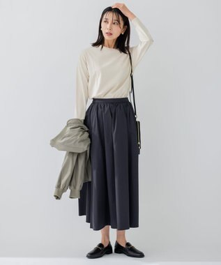 23区 S 【洗える】ロゴ ロング Tシャツ ベージュ系