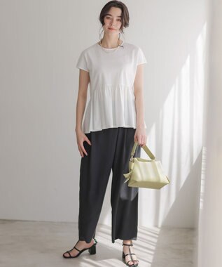 組曲 S スムースクロス ラップ見えワイドパンツ