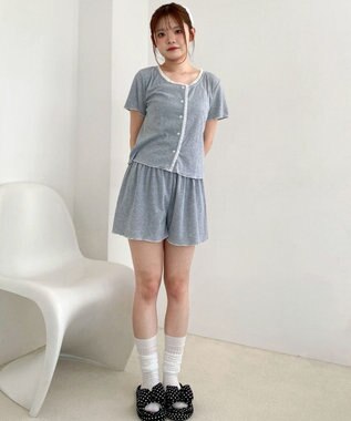 WEGO ワンカラーセットアップルームウェア グレー