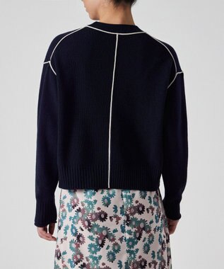 Paul Smith パイピング クルーネック ニット ネイビー