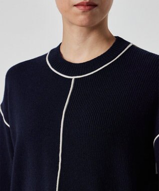 Paul Smith パイピング クルーネック ニット ネイビー