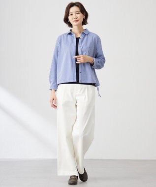 J.PRESS LADIES 【洗える】リブ ノースリーブ カットソー ブラック系