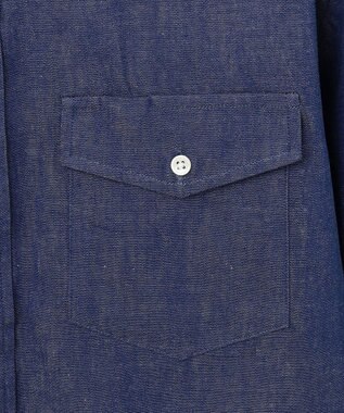 J.PRESS MEN デニムルックツイル ボタンダウンシャツ ブルー系