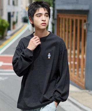 WEGO 【ユニセックス着用ITEM/MLサイズ展開】別注BENDAVISワンポイントT（LS） ブラック