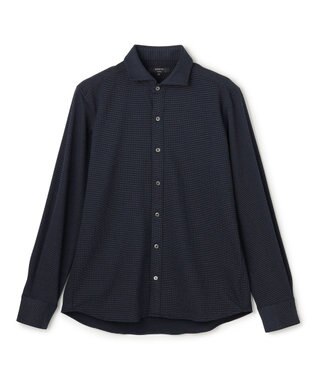 JOSEPH HOMME 【新素材】グリットタックジャージー　ホリゾンタルカラーシャツ ネイビー系