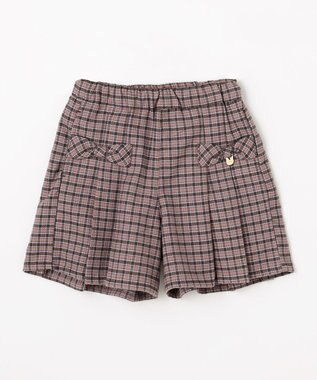 ANY KIDS チェック柄 ショートパンツ ブラウン×チェック