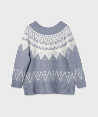 GRACE CONTINENTAL フェアアイルニットトップ ブルー