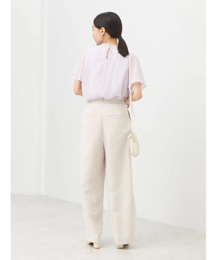 earth music&ecology マジョリカプリーツ半袖ブラウス Pink