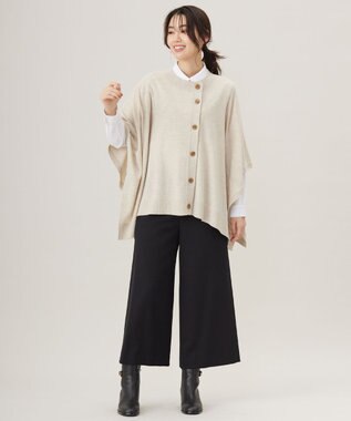 J.PRESS LADIES S 【洗える】SOFT TOUCH WOOL ニット ポンチョ ベージュ系