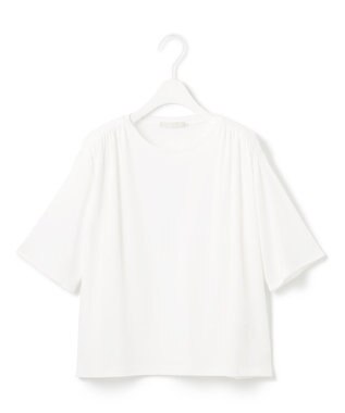 ICB 【接触冷感・UVケア・洗える】 ハイツイストスムース デザインカットソー オフホワイト系