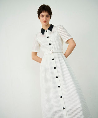 GRACE CONTINENTAL シアーチェックシャツワンピース