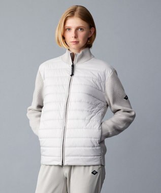 JOSEPH ABBOUD MOUNTAIN 【軽量/保温性/防風性】バルキーウール キルト ブルゾン ライトグレー系