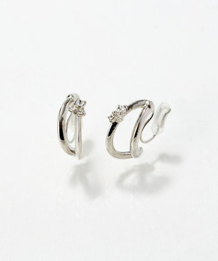 Phoebe 〈痛くないシリーズ/アレルギー対応〉シャイニーダブルフープライトフィットイヤリング　シルバー