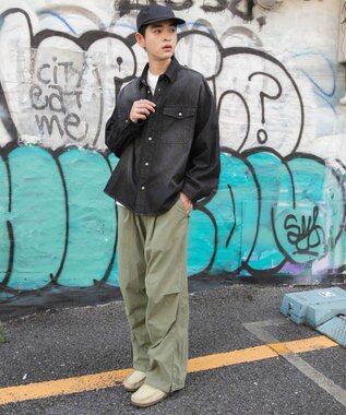 WEGO 【ユニセックス着用ITEM】 デニムBIGシャツ（LS） デニムブラックソノタ