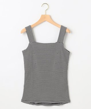 組曲 テレコスクエア タンクトップ ブラックボーダー系1