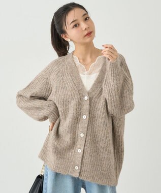 earth music&ecology ふわふわＭＩＸヤーンカーディガン