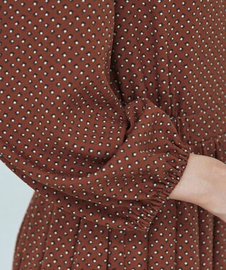 Tiaclasse 【洗える・新色追加】パフスリーブプリーツワンピース テラコッタ