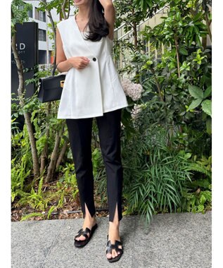 Green Parks AnriettMusee ネック切替デザインベスト Off White