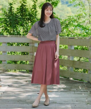 Tiaclasse パニエ付きフレアスカート ピンク