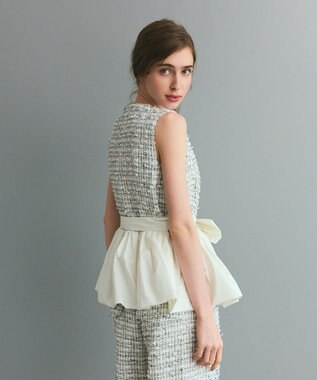 GRACE CONTINENTAL ツイードコンビジレ ホワイト