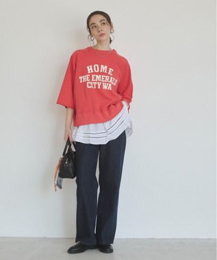 WEGO 【ANGIE VINTAGE/SMLサイズ展開】ワイドストレートデニムパンツ ネイビー