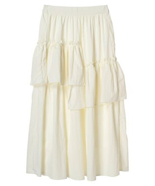 Green Parks ・ＥＬＥＮＣＡＲＥ　ＤＵＥ　アシメティアードスカート Off White